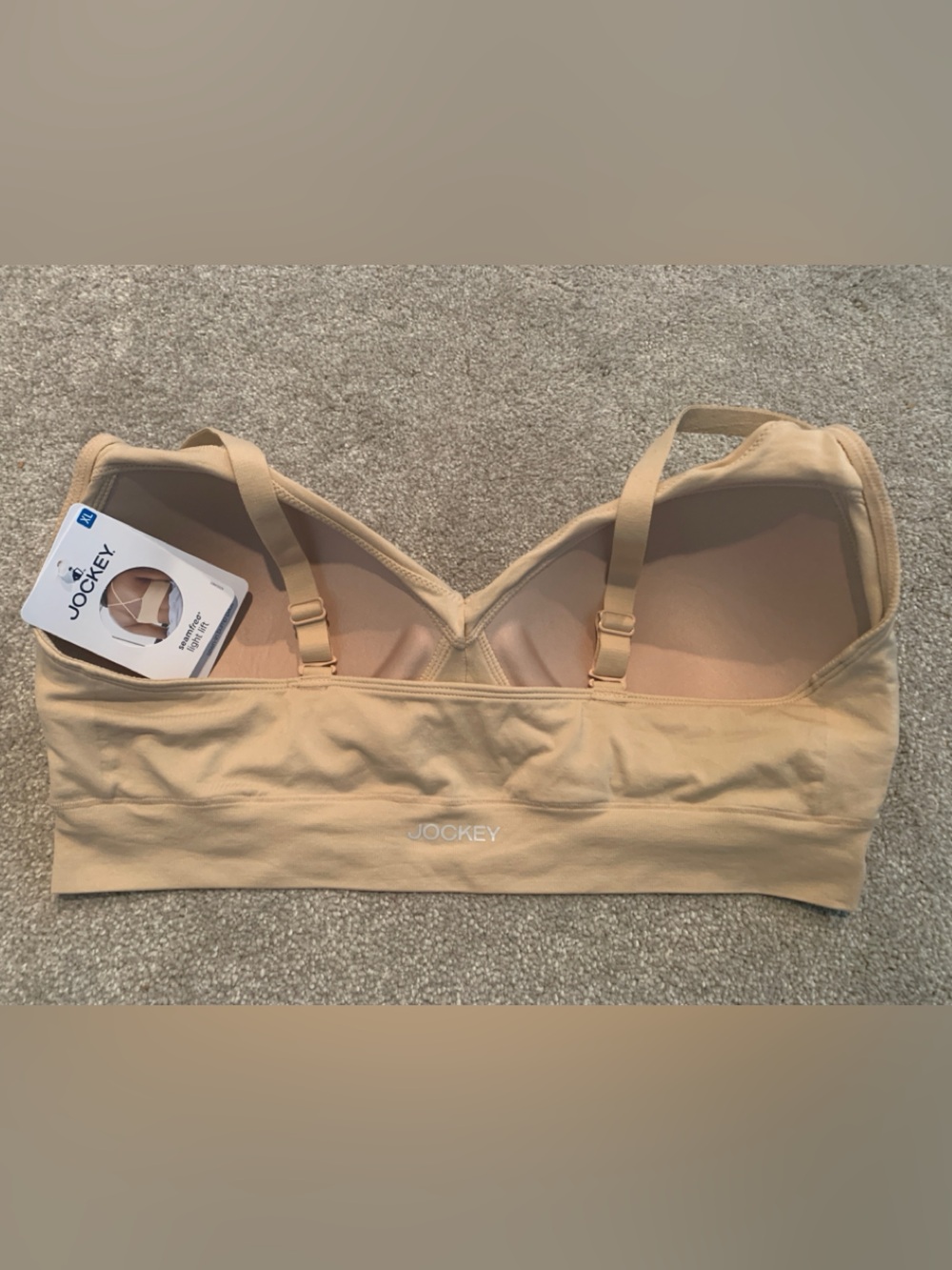 Jockey Seamfree Light Lift Bralette XL NWT Nude Beige - Picture 2 of 3